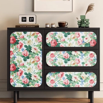 Самозалепващ тапет за шкафове – френски стил обновяване на мебели, ретро плосък стенен стикер, водоустойчив PVC, 1 лист