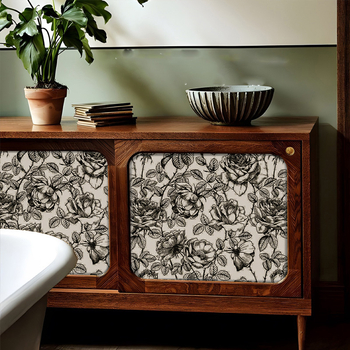 Самозалепващ тапет за шкафове – френски стил обновяване на мебели, ретро плосък стенен стикер, водоустойчив PVC, 1 лист