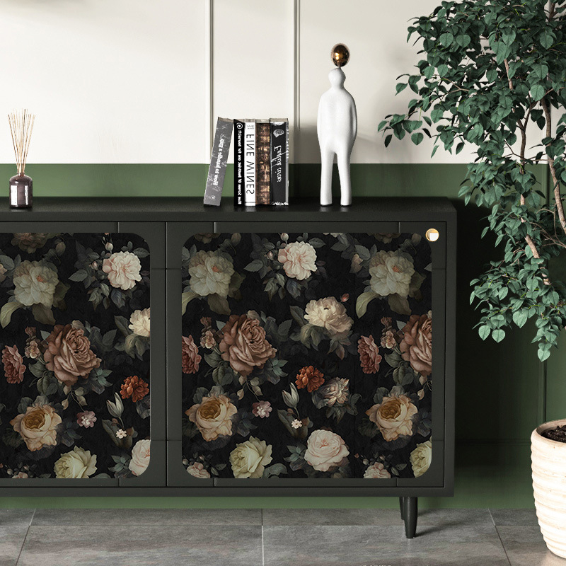 Самозалепващ тапет за шкафове – френски стил обновяване на мебели, ретро плосък стенен стикер, водоустойчив PVC, 1 лист