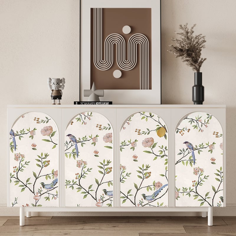 Самозалепващ тапет за шкафове – френски стил обновяване на мебели, ретро плосък стенен стикер, водоустойчив PVC, 1 лист