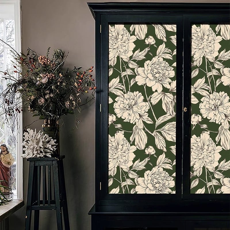 Самозалепващ тапет за шкафове – френски стил обновяване на мебели, ретро плосък стенен стикер, водоустойчив PVC, 1 лист