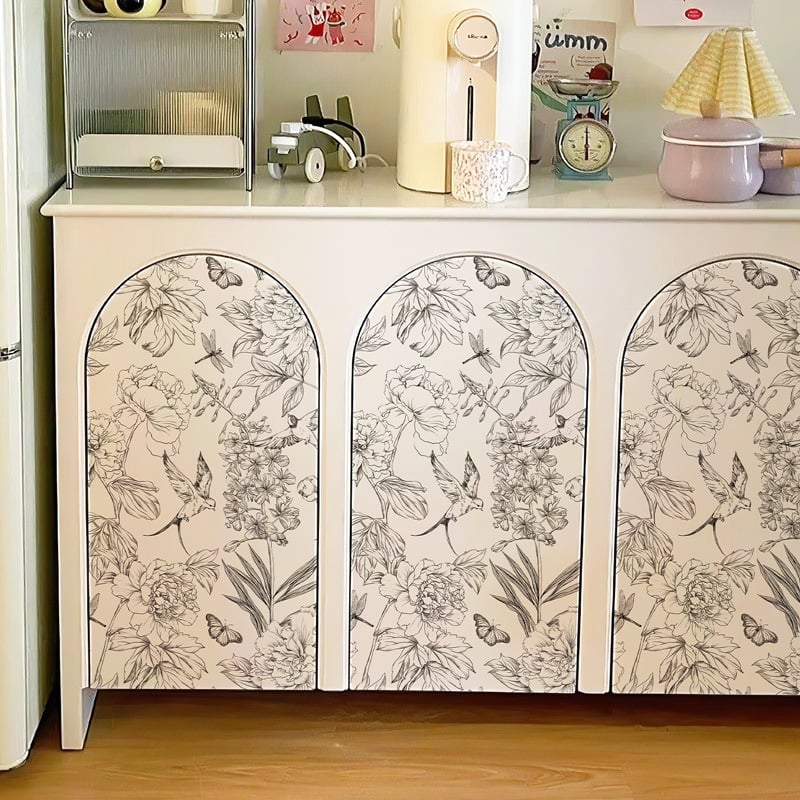 Самозалепващ тапет за шкафове – френски стил обновяване на мебели, ретро плосък стенен стикер, водоустойчив PVC, 1 лист
