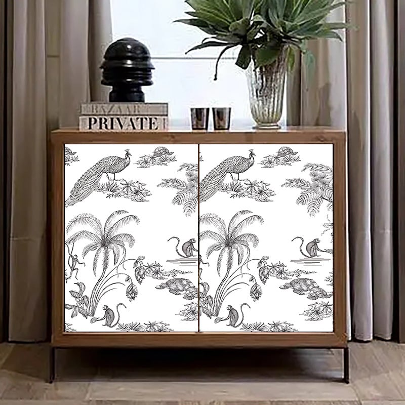 Самозалепващ тапет за шкафове – френски стил обновяване на мебели, ретро плосък стенен стикер, водоустойчив PVC, 1 лист