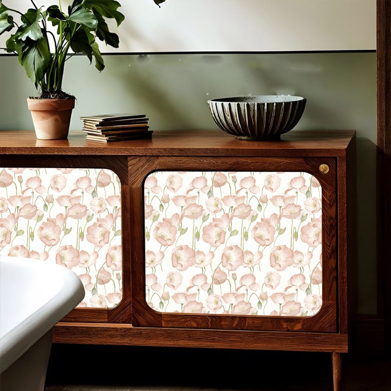 Самозалепващ тапет за шкафове – френски стил обновяване на мебели, ретро плосък стенен стикер, водоустойчив PVC, 1 лист