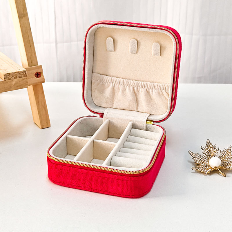 Kutija za nakit od baršuna sa zatvaračem za pohranu naušnica, ogrlice i prstena | Materijal: Lise velvet; Šifra proizvoda: 55562; Brend: Yingda Packaging