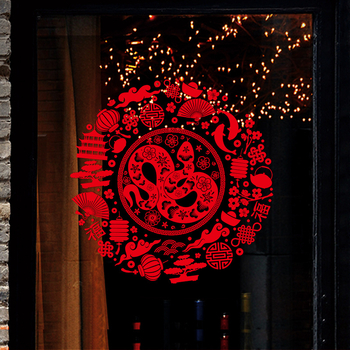 Ablaküvegre készült matrica – Ló éve motívum, kültéri vízálló falidekor, PVC, 1 db, ázsiai stílus, tükröződés