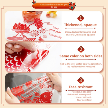 Ablaküvegre készült matrica – Ló éve motívum, kültéri vízálló falidekor, PVC, 1 db, ázsiai stílus, tükröződés