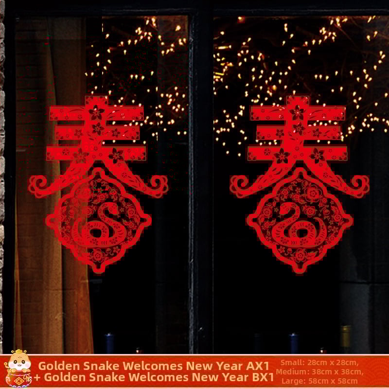 Ablaküvegre készült matrica – Ló éve motívum, kültéri vízálló falidekor, PVC, 1 db, ázsiai stílus, tükröződés