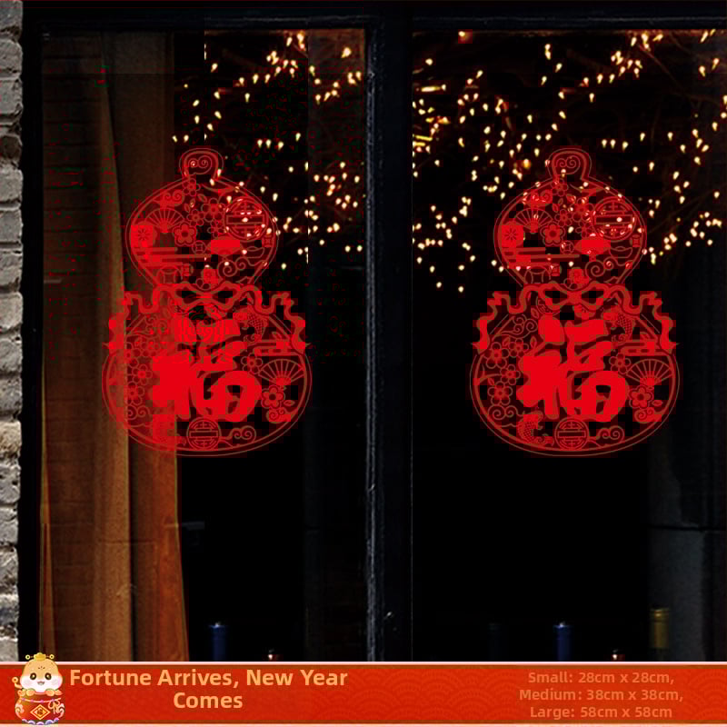 Ablaküvegre készült matrica – Ló éve motívum, kültéri vízálló falidekor, PVC, 1 db, ázsiai stílus, tükröződés