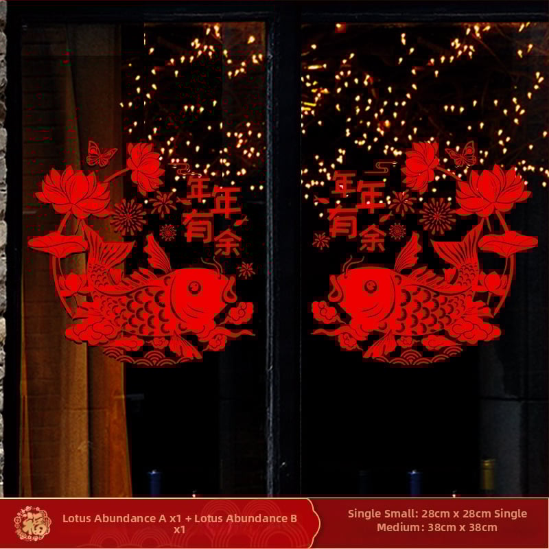 Ablaküvegre készült matrica – Ló éve motívum, kültéri vízálló falidekor, PVC, 1 db, ázsiai stílus, tükröződés