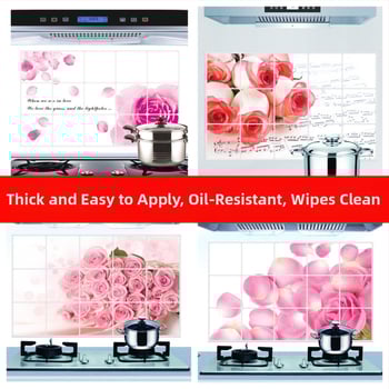 Konyhai falmatrica - PET anyag, Növénymintás, Olajálló falmatrica, Szennyeződésálló