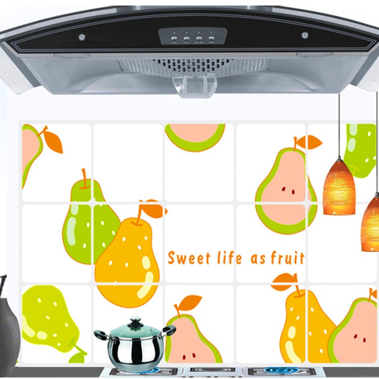 Konyhai falmatrica - PET anyag, Növénymintás, Olajálló falmatrica, Szennyeződésálló