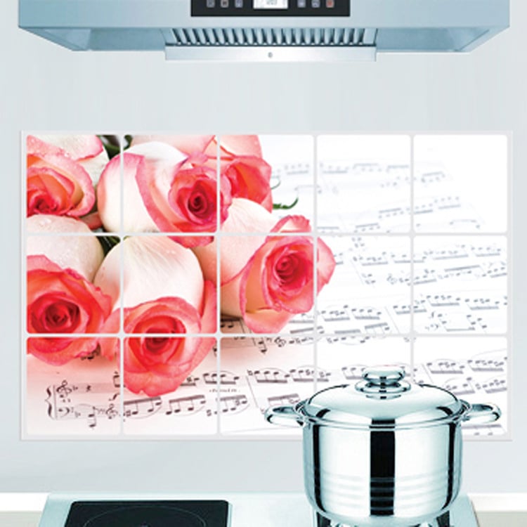 Konyhai falmatrica - PET anyag, Növénymintás, Olajálló falmatrica, Szennyeződésálló