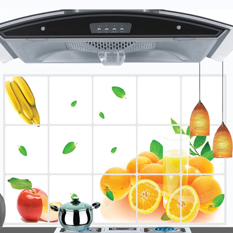 Konyhai falmatrica - PET anyag, Növénymintás, Olajálló falmatrica, Szennyeződésálló