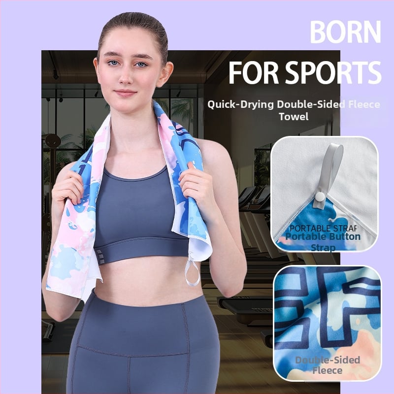 Gyorsan száradó sporttörölköző, kétoldali velúr felület, testreszabható logóval, könnyű (<50 g), nedvszívó