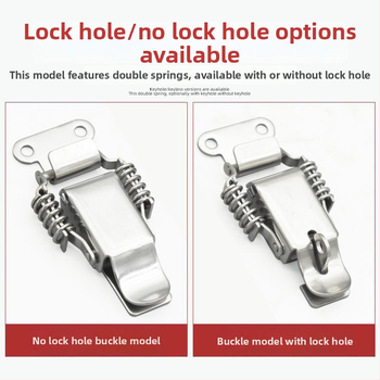 Įrankių dėžės sagtis su dviguba spyruokle, mygtuko tipas, 304 nerūdijantis plienas, tvirta konstrukcija