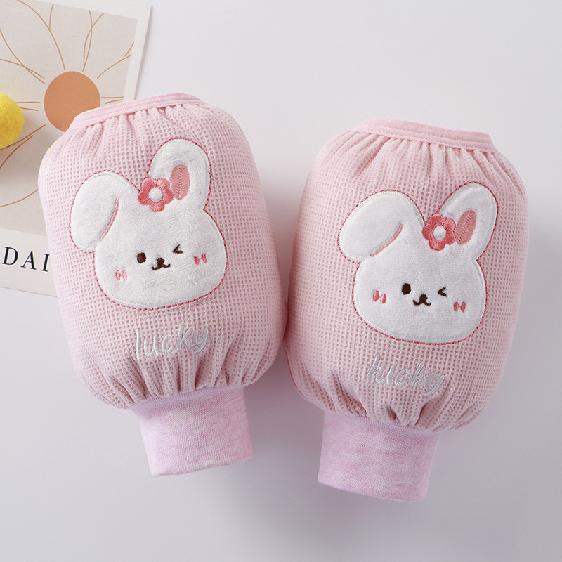 Vaikų rankų apsaugos nuo nešvarumų rudenį–žiemai, šiltos su animaciniu siuvinėjimu, vaflinio audinio