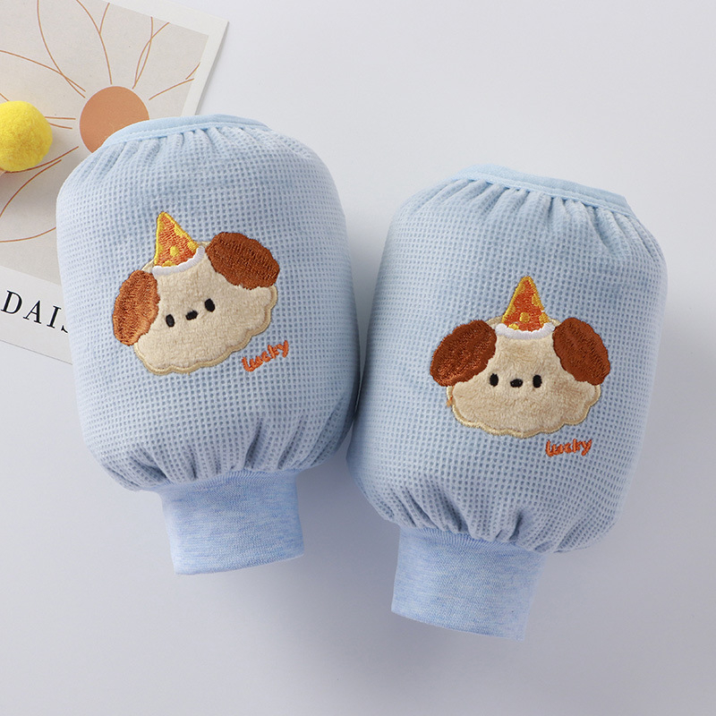 Vaikų rankų apsaugos nuo nešvarumų rudenį–žiemai, šiltos su animaciniu siuvinėjimu, vaflinio audinio