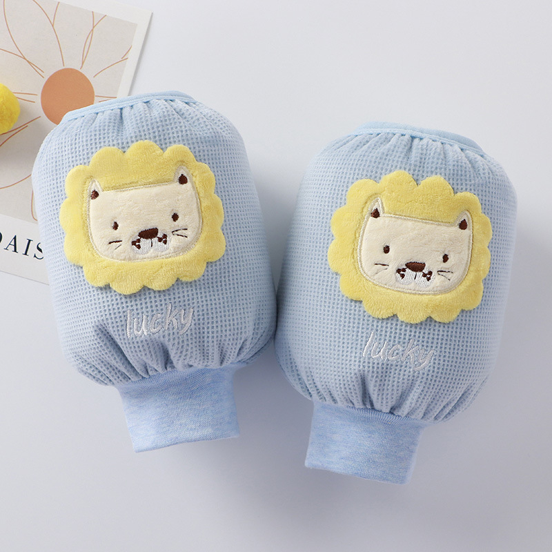 Vaikų rankų apsaugos nuo nešvarumų rudenį–žiemai, šiltos su animaciniu siuvinėjimu, vaflinio audinio