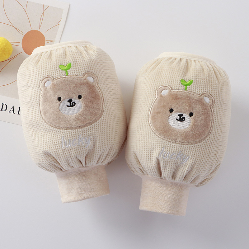 Vaikų rankų apsaugos nuo nešvarumų rudenį–žiemai, šiltos su animaciniu siuvinėjimu, vaflinio audinio