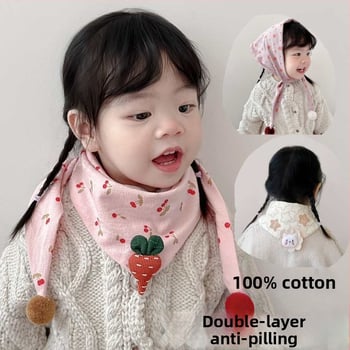 Bērnu kokvilnas trijstūra šalle, silta, ar multfilmas rakstu