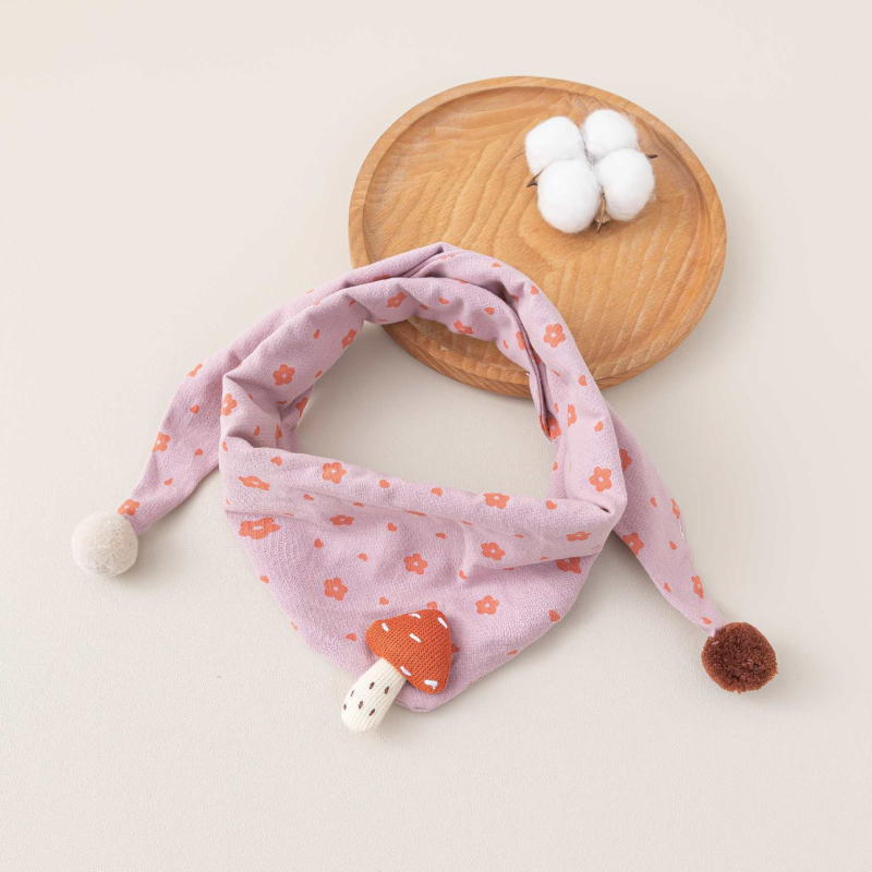 Bērnu kokvilnas trijstūra šalle, silta, ar multfilmas rakstu