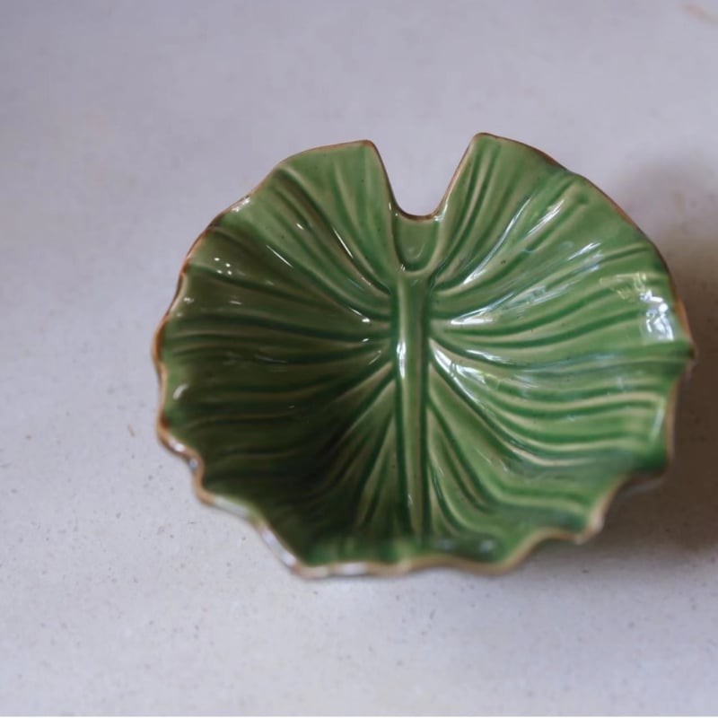 Kerámia levél alakú tányér, Szabálytalan forma, Egyszínű mintázat, Spr spray-festett felület