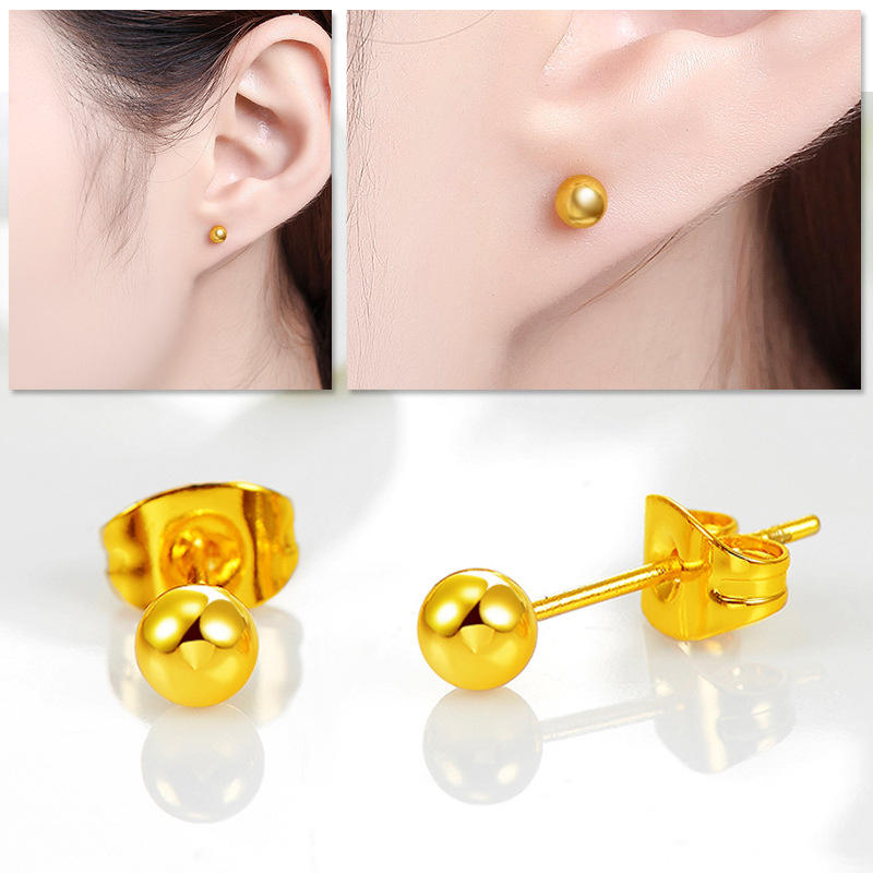 Cercei din aur Alluvial, handmade, unisex, stil influencer internet