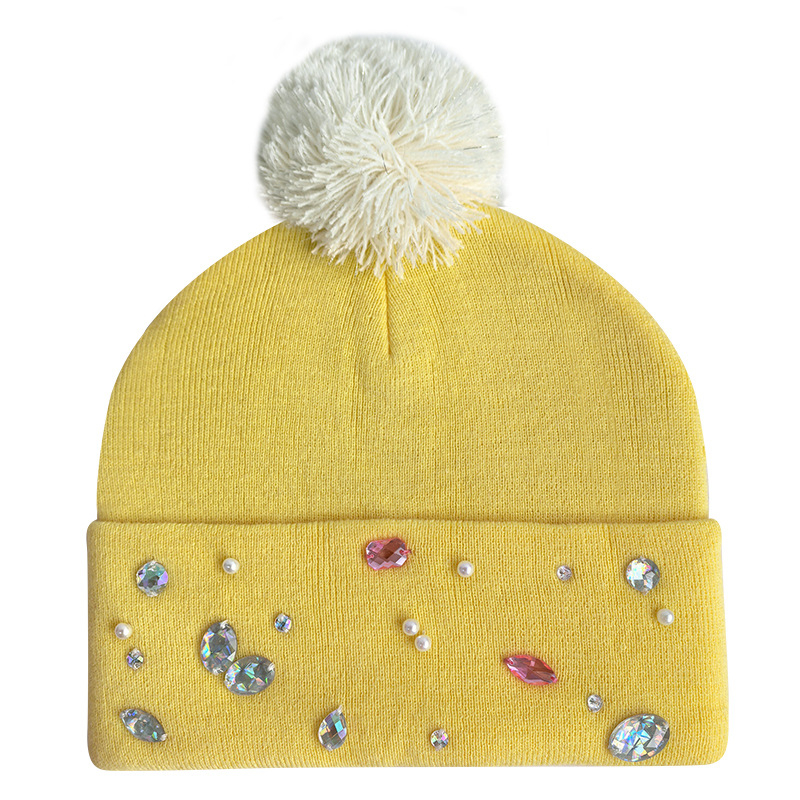 Dječja pletena kapa s zaštitom za uši, kupolasti oblik, dvostruka fleec podstava, šivanje sa šljokicama, akrilna vlakna, zima