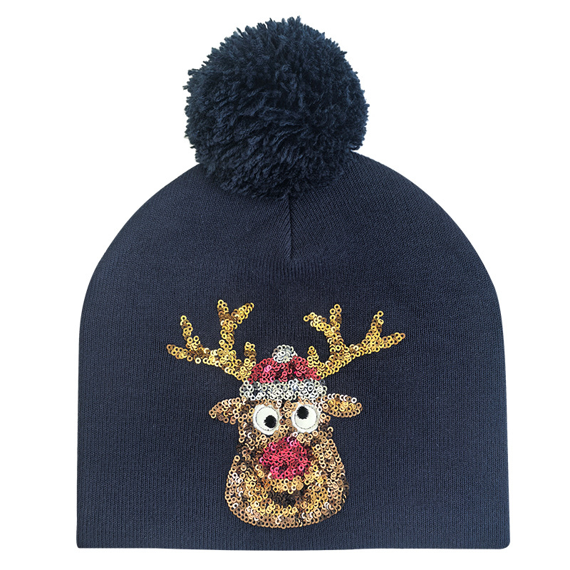 Dječja pletena kapa s zaštitom za uši, kupolasti oblik, dvostruka fleec podstava, šivanje sa šljokicama, akrilna vlakna, zima