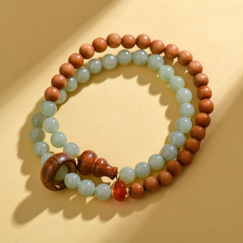 18 szem Bodhi karkötő, fa gyöngyök, Guofeng stílus, kézzel készített, természetes felület