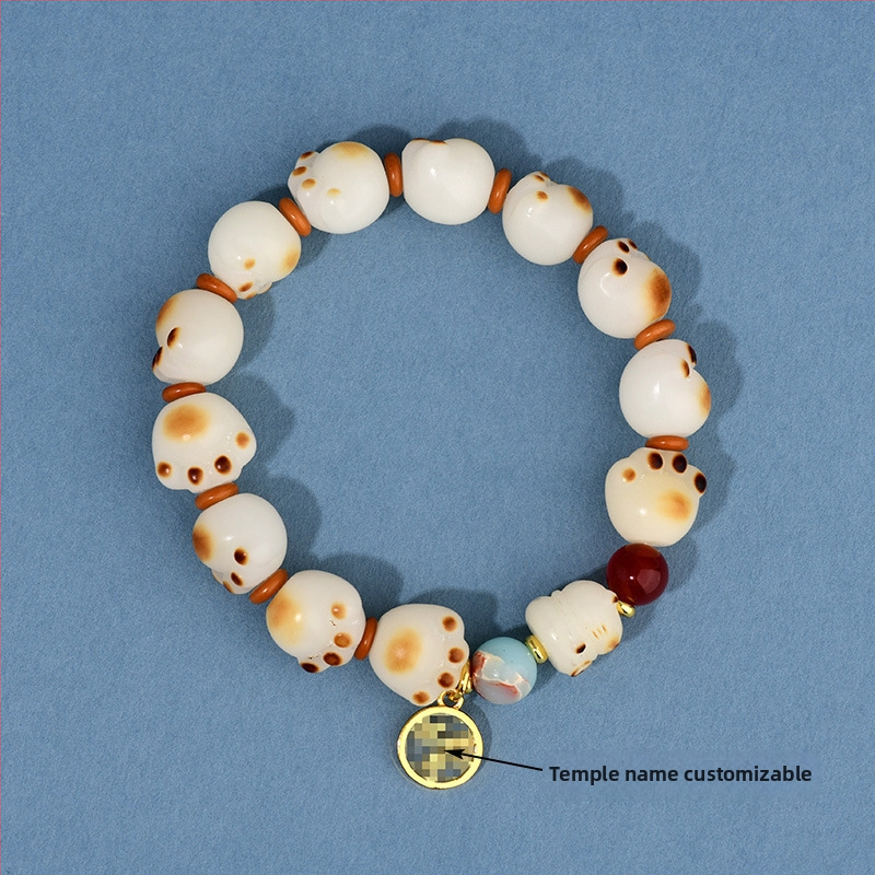 Náramok Bodhi s 18 korálkami, drevené korálky, Guofeng štýl, ručná výroba, prírodné vyhotovenie