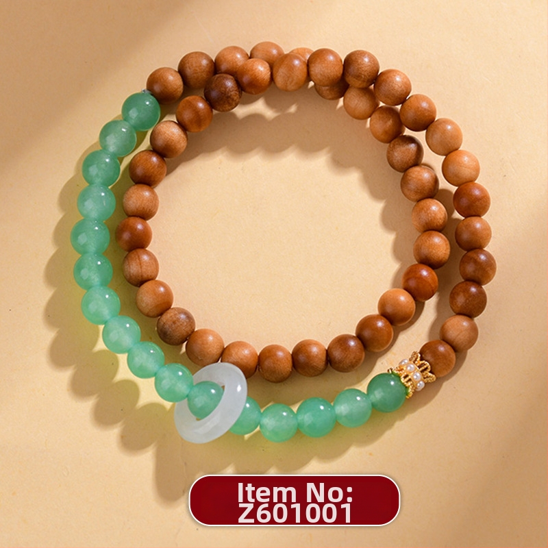 Náramok Bodhi s 18 korálkami, drevené korálky, Guofeng štýl, ručná výroba, prírodné vyhotovenie