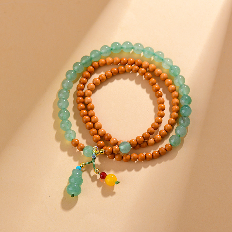 18 szem Bodhi karkötő, fa gyöngyök, Guofeng stílus, kézzel készített, természetes felület