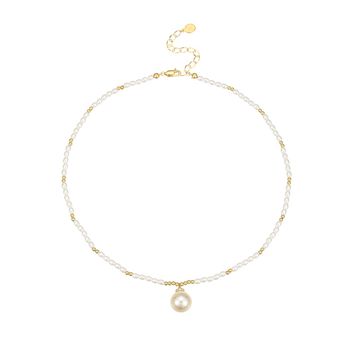 Colier cu perle, design geometric, cupru, lanț cu plăci răsucite, pandantiv din cupru, greutate 10 g