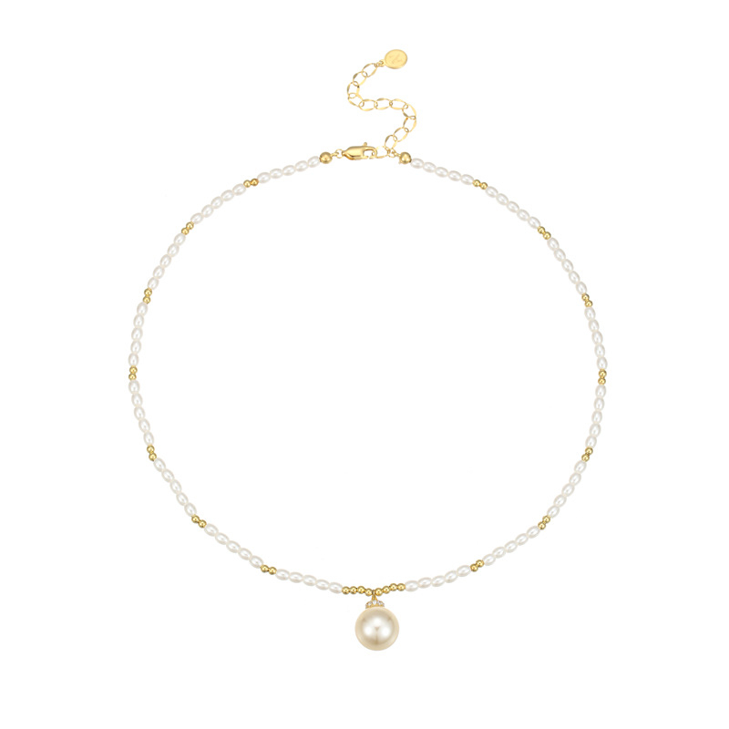 Colier cu perle, design geometric, cupru, lanț cu plăci răsucite, pandantiv din cupru, greutate 10 g