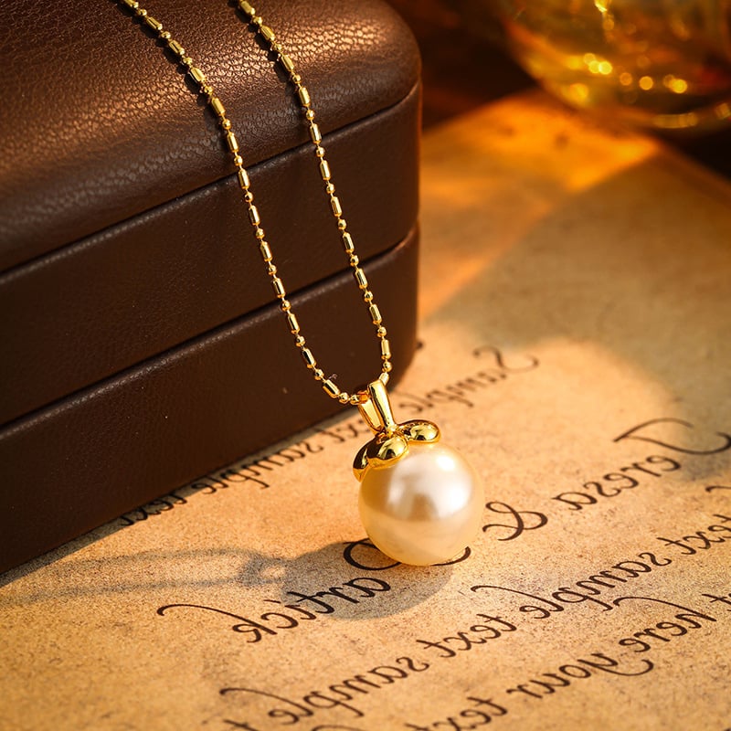 Colier cu perle, design geometric, cupru, lanț cu plăci răsucite, pandantiv din cupru, greutate 10 g