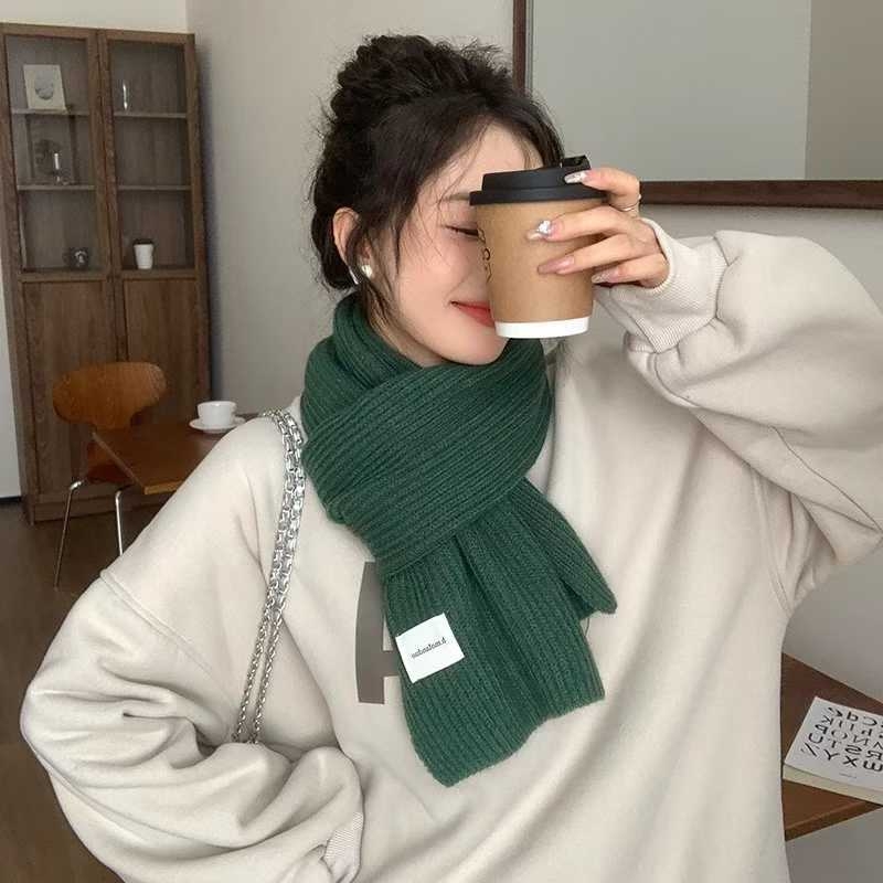 Шал в корейски стил, плетен, изкуствен кашмир/акрил, подходящ за зима, пролет и есен, стартирал през лятото на 2025 г.
