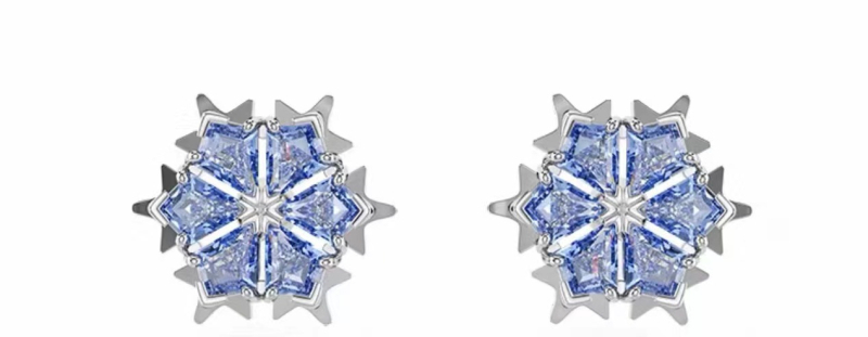 Vario pagrindo auskarai snaigė, sidabro 925 pakabukas – rinkinys moterims