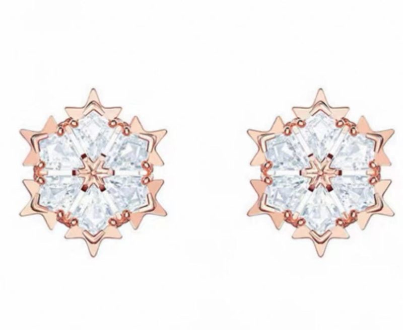 Vario pagrindo auskarai snaigė, sidabro 925 pakabukas – rinkinys moterims