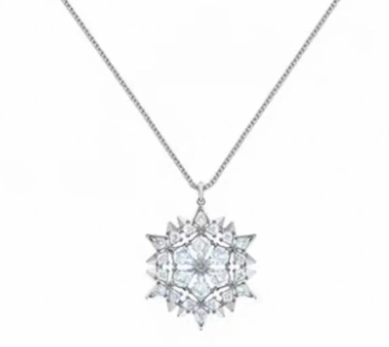 Vario pagrindo auskarai snaigė, sidabro 925 pakabukas – rinkinys moterims