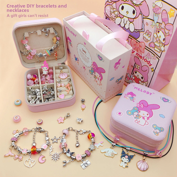 DIY rinkinys vaikams – apyrankė ir karoliai mergaitėms – lydinys; gyvatės grandinė; pakabukas iš lydinio; animacinis motyvas; alyva danga užbaigimas