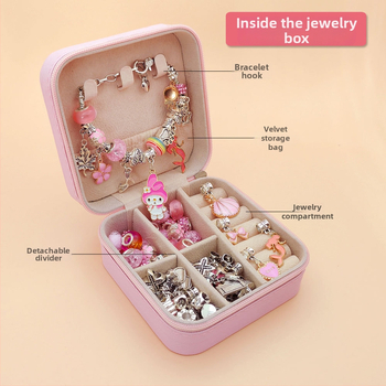 DIY rinkinys vaikams – apyrankė ir karoliai mergaitėms – lydinys; gyvatės grandinė; pakabukas iš lydinio; animacinis motyvas; alyva danga užbaigimas