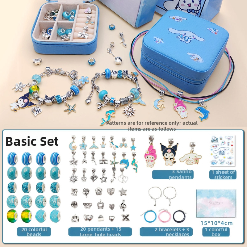 DIY rinkinys vaikams – apyrankė ir karoliai mergaitėms – lydinys; gyvatės grandinė; pakabukas iš lydinio; animacinis motyvas; alyva danga užbaigimas