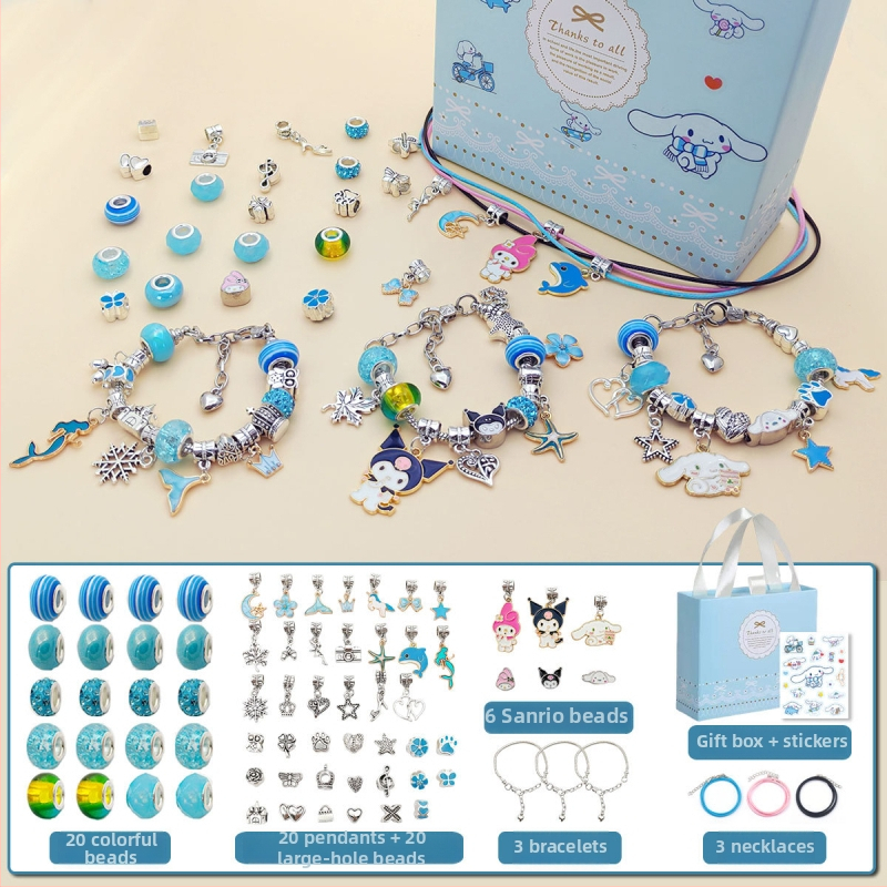 DIY rinkinys vaikams – apyrankė ir karoliai mergaitėms – lydinys; gyvatės grandinė; pakabukas iš lydinio; animacinis motyvas; alyva danga užbaigimas