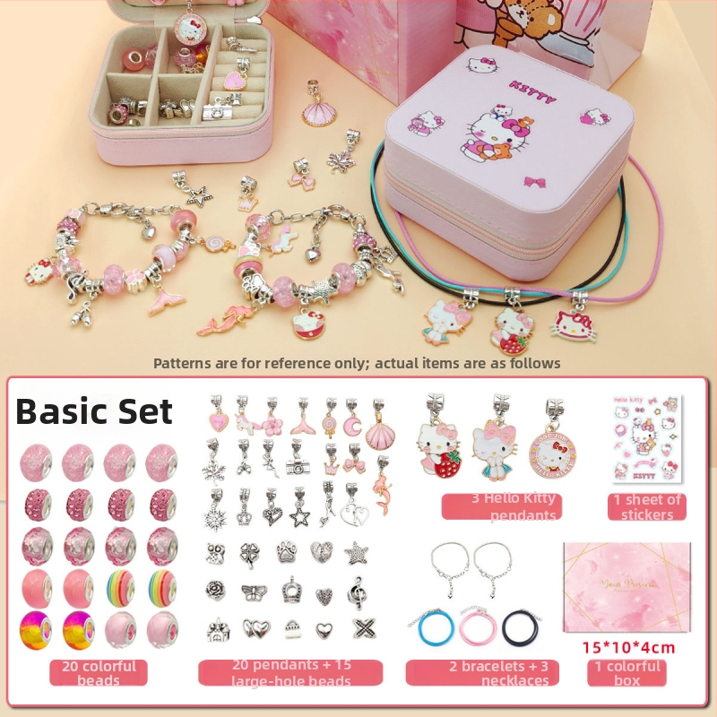 DIY rinkinys vaikams – apyrankė ir karoliai mergaitėms – lydinys; gyvatės grandinė; pakabukas iš lydinio; animacinis motyvas; alyva danga užbaigimas