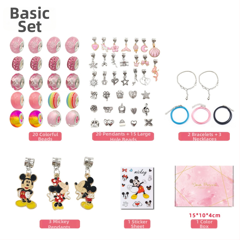 DIY rinkinys vaikams – apyrankė ir karoliai mergaitėms – lydinys; gyvatės grandinė; pakabukas iš lydinio; animacinis motyvas; alyva danga užbaigimas