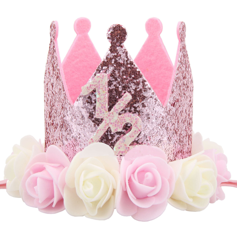 Korunka za 1. rođendan djeteta – ručno izrađeni tekstilni dodatak za fotografije, sklopiv i prilagodljiv, s numeracijom 1–12