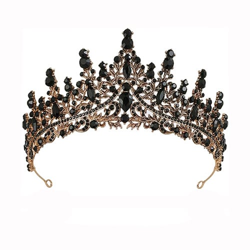 Женска корона от сплав със стъклени кристали, електроплатирана диадема за сватба
