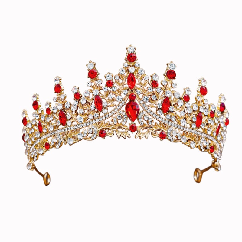 Женска корона от сплав със стъклени кристали, електроплатирана диадема за сватба